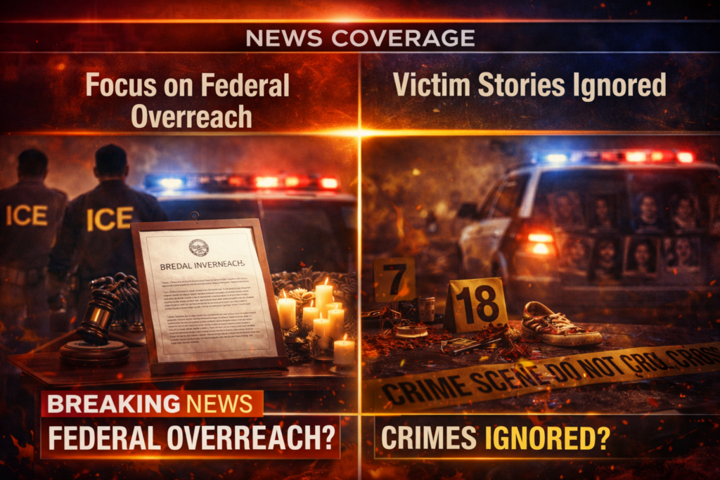 Article examining CNN coverage priorities related to immigration enforcement and violent crime victims in Minnesota.