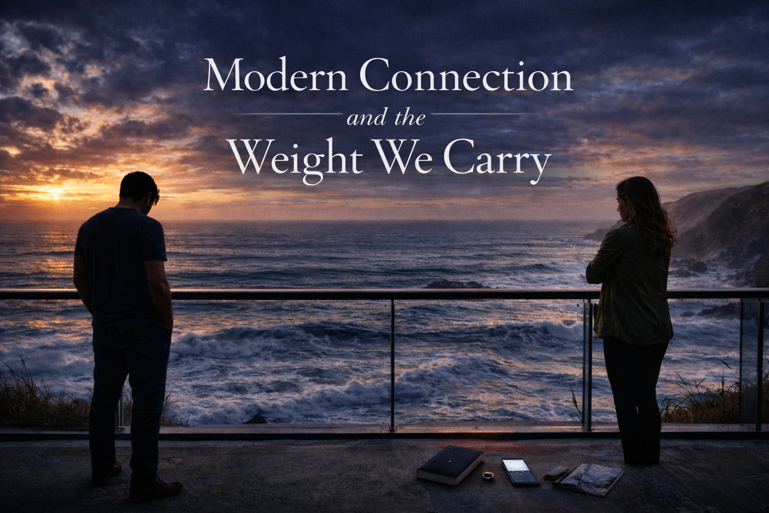 Modern connection shaped by accumulated emotional history, attachment patterns, hyper-independence, and relational accountability