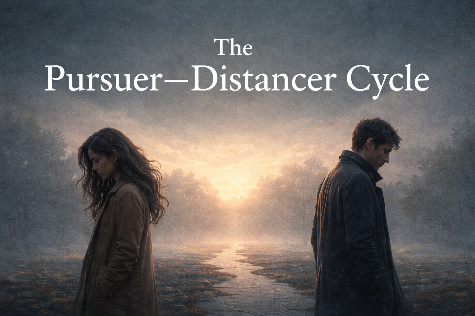 The pursuer–distancer cycle showing how mismatched emotional regulation and attachment patterns create instability in modern connection.