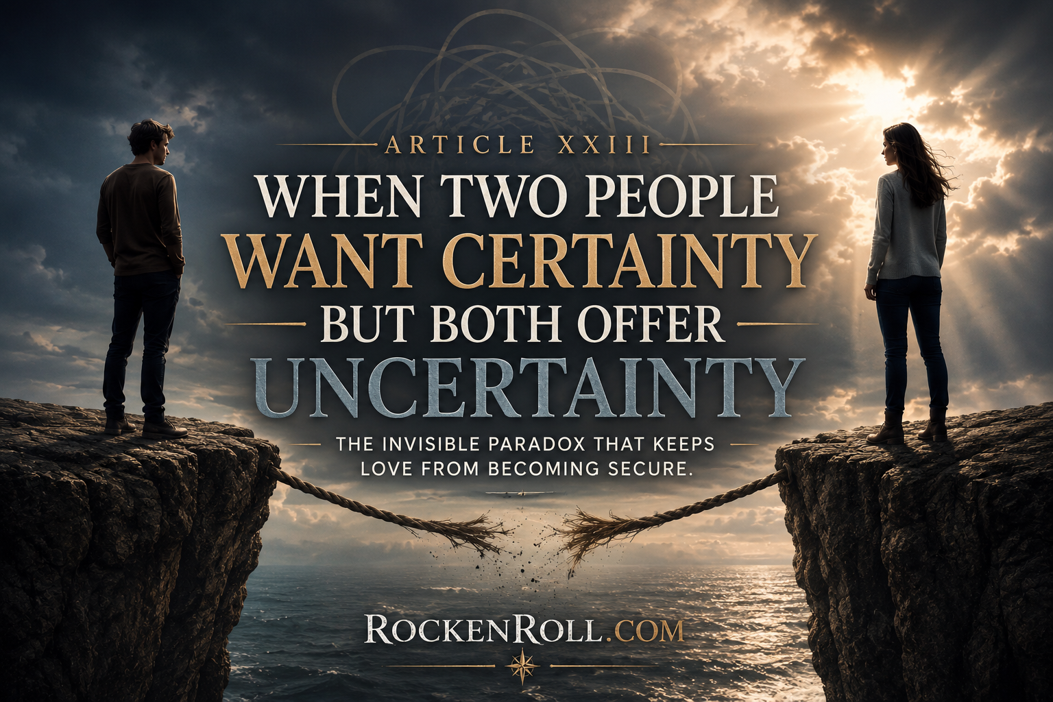 Relationship uncertainty can grow when two people both want security and commitment but fear, hesitation, and mixed signals prevent either from providing it.